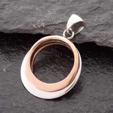 Handmade Copper Silver Circle Pendant